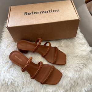 Reformation Assunta Brown Sandals Heels - SOLD OUT ONLINE